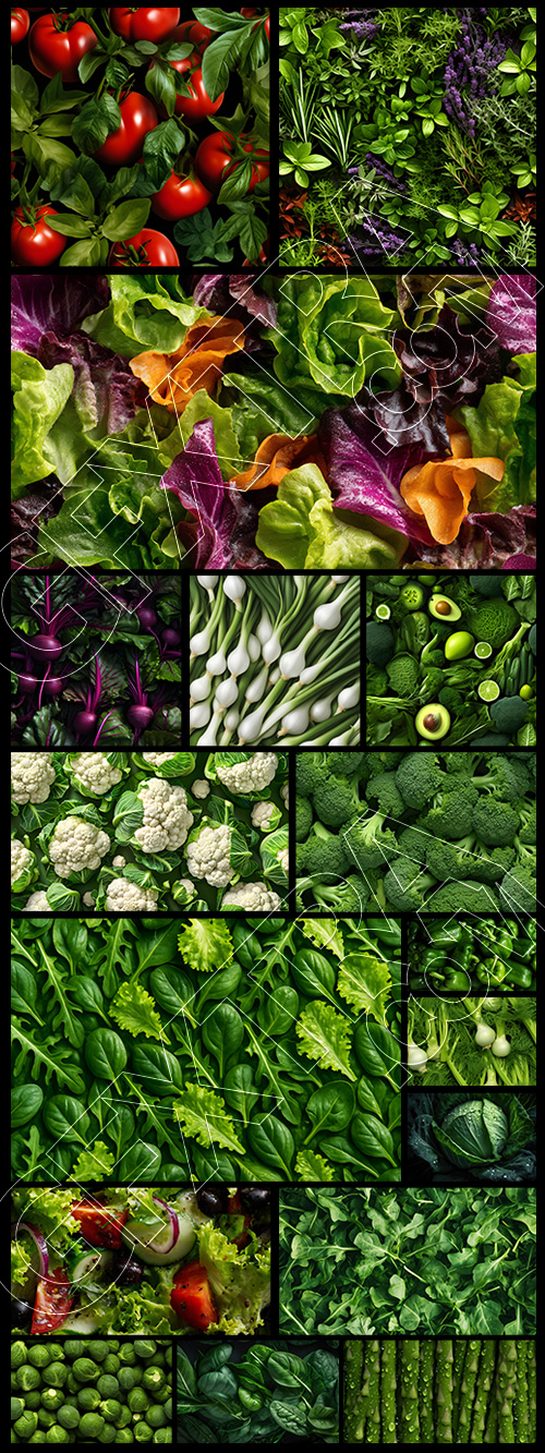 Seamless Vegetable Backgrounds #1, 25xJPEG Seamless Vegetable Backgrounds #1, 25xJPEG