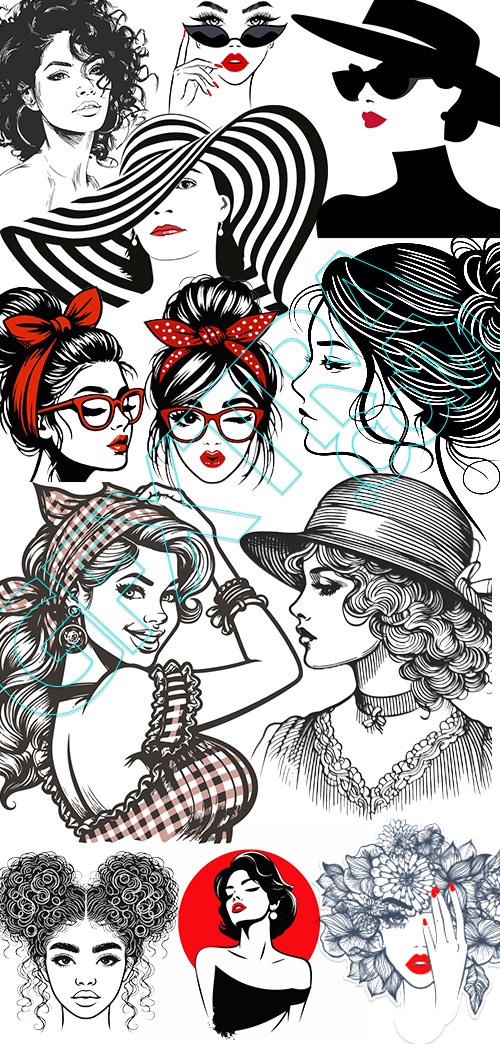 Retro Vintage Style Woman Portraits 26xAI Retro Vintage Style Woman Portraits 26xAI