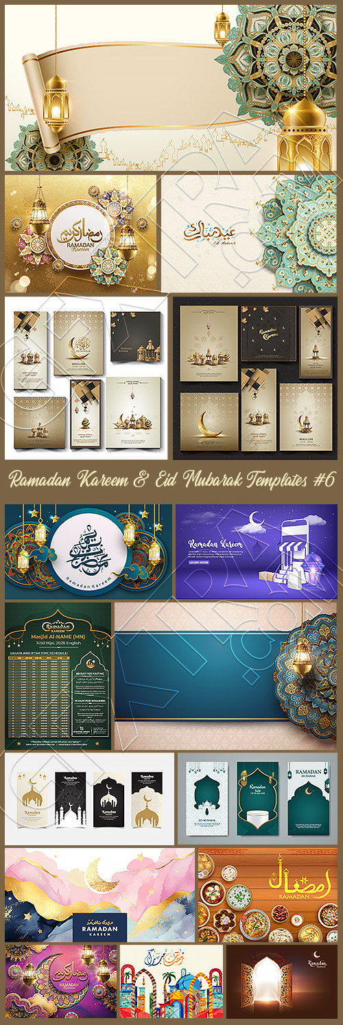 Ramadan Kareem & Eid Mubarak Templates #6, 25xAI Ramadan Kareem & Eid Mubarak Templates #6, 25xAI