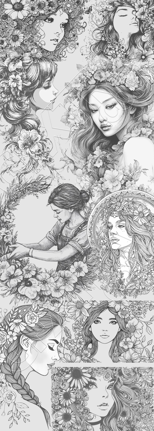 Girl with Flowers in Hair 32xAI Girl with Flowers in Hair 32xAI