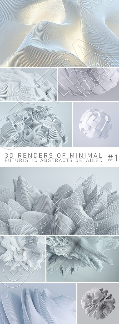 3D Renders of Minimal Futuristic Abstracts Detailed #1, 25xJPEG 3D Renders of Minimal Futuristic Abstracts Detailed #1, 25xJPEG
