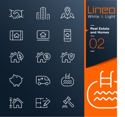 Lineo White & Light Outline Icons 37xAI Lineo White & Light Outline Icons 37xAI