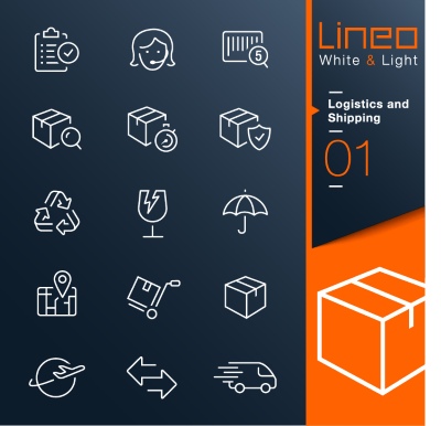 Lineo White & Light Outline Icons 37xAI Lineo White & Light Outline Icons 37xAI