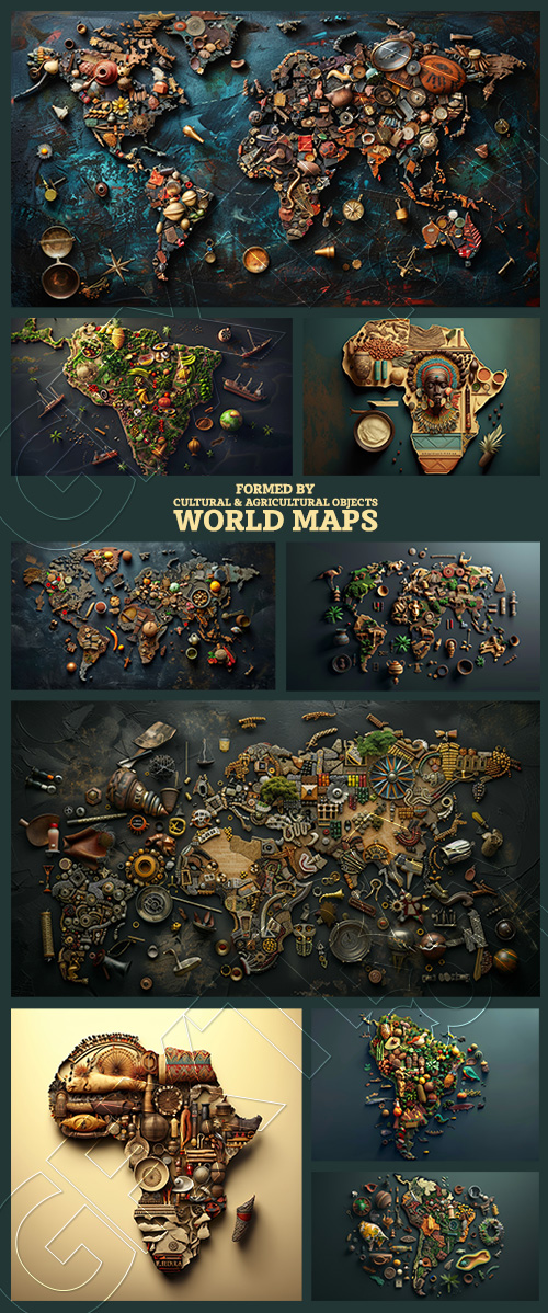 Formed by Cultural & Agricultural Objects World Maps 26xJPEG Formed by Cultural & Agricultural Objects World Maps 26xJPEG