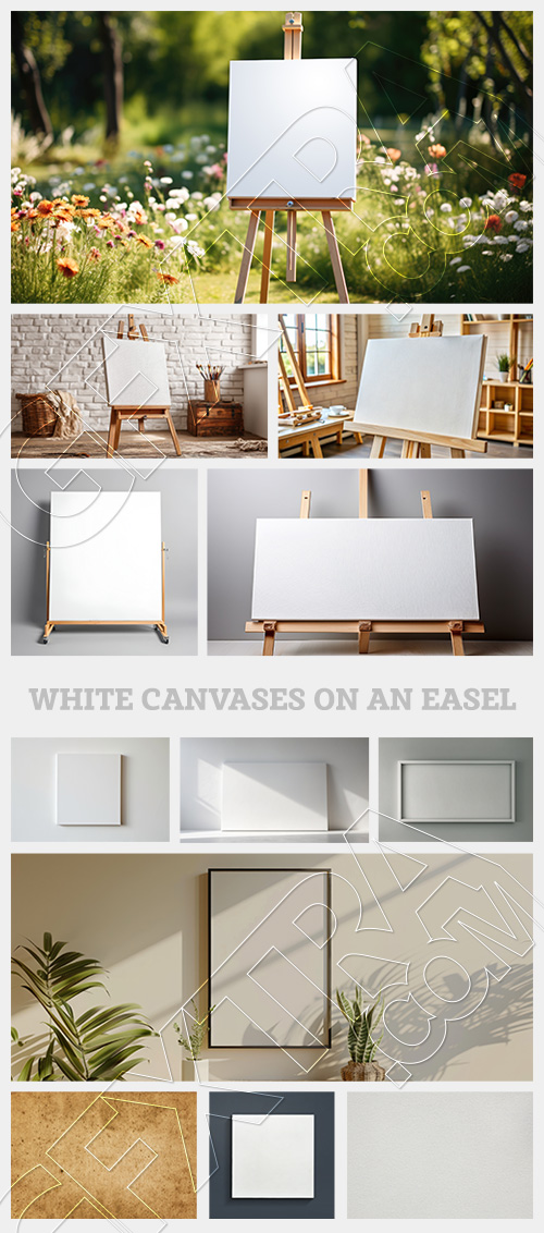 White Canvases on an Easel 25xJPEG White Canvases on an Easel 25xJPEG