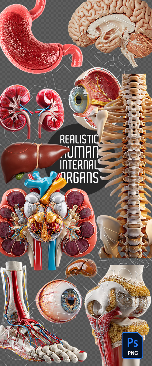 Realistic Human Internal Organs 25xPNG Realistic Human Internal Organs 25xPNG