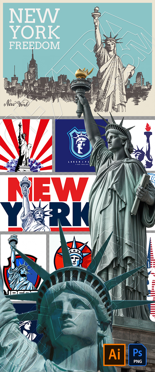 New York - Freedom 25xAI, 5xPNG New York - Freedom 25xAI, 5xPNG