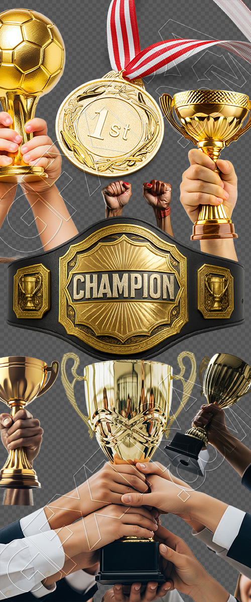 Hands Raise Cup & Medals 25xPNG Hands Raise Cup & Medals 25xPNG
