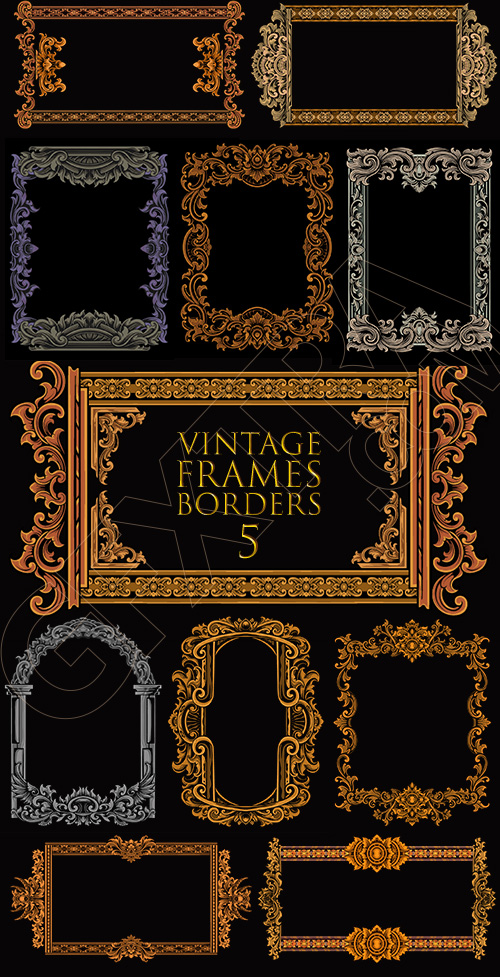 Vintage Frames & Borders #5, 25xAI Vintage Frames & Borders #5, 25xAI
