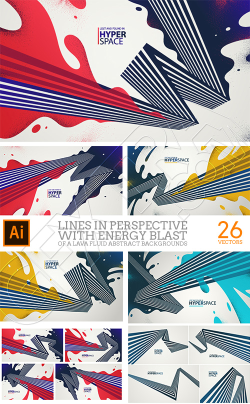Lines in Perspective with Energy Blast of a Lava Fluid 26xAI Lines in Perspective with Energy Blast of a Lava Fluid 26xAI