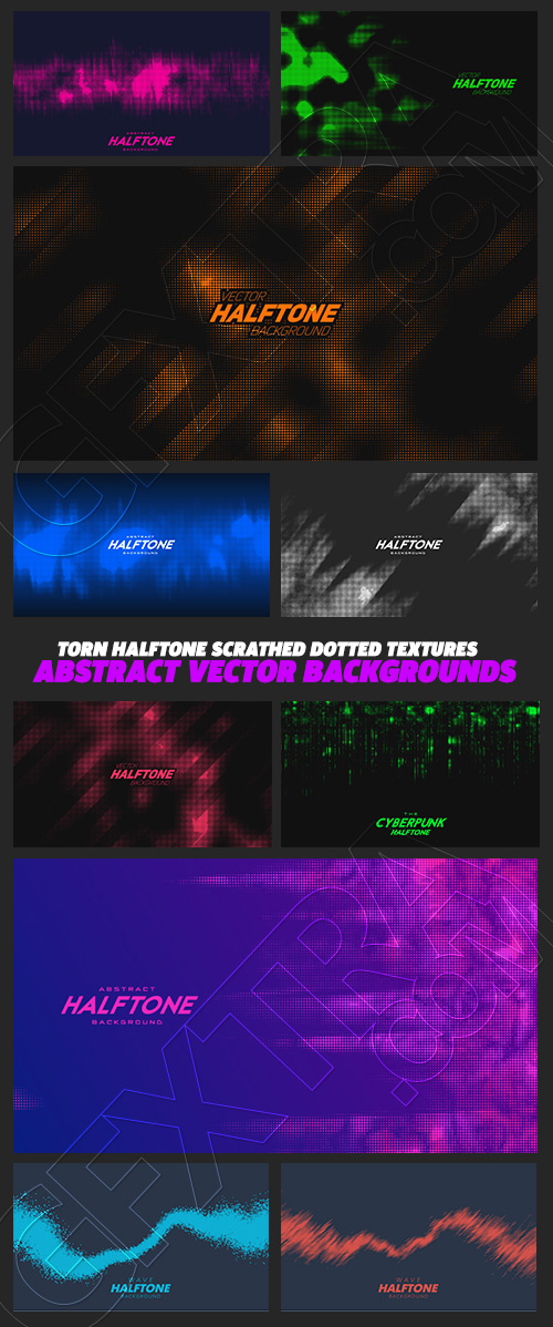 Abstract Vectors - Torn Halftone Scrathed Dotted Textures 31xAI Abstract Vectors - Torn Halftone Scrathed Dotted Textures 31xAI