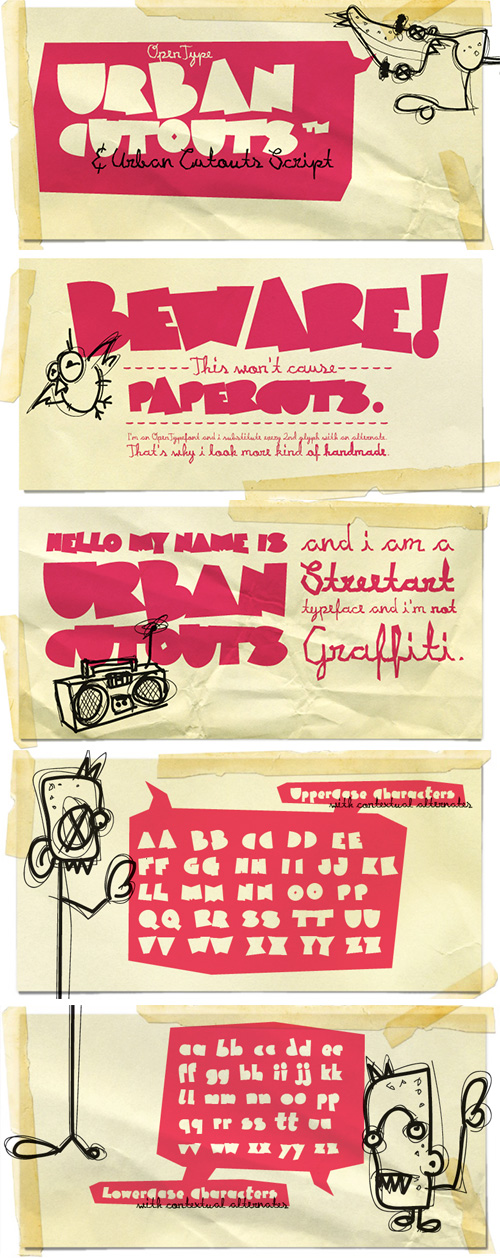 XXII Urban Cutouts Font Family 3xOTF XXII Urban Cutouts Font Family 3xOTF