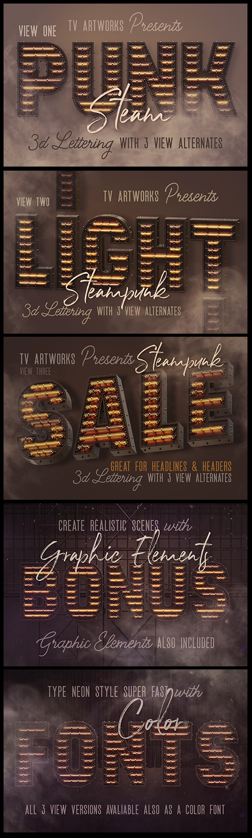 Steampunk Neon 3D Lettering PNG, OTF 4438567 Steampunk Neon 3D Lettering PNG, OTF 4438567