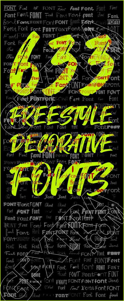 Freestyle Decorated 633 Fonts Bundle Freestyle Decorated 633 Fonts Bundle