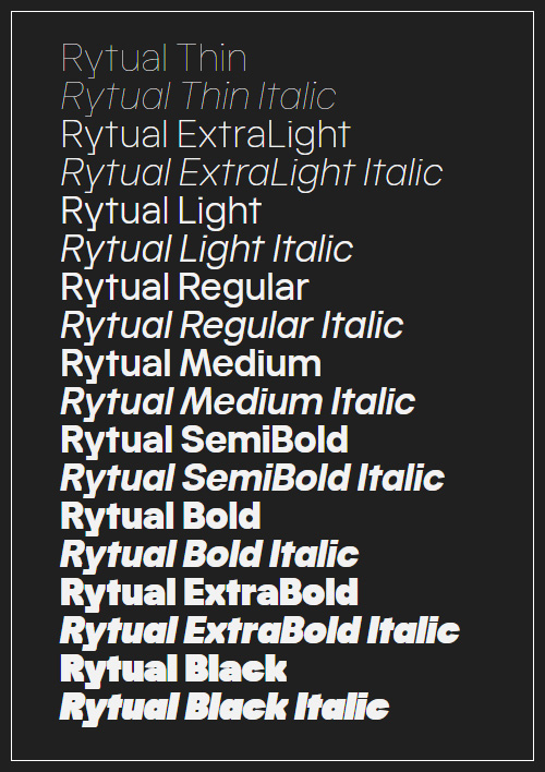 Rytual Super Family 54xOTF, 1xTTF Variable Rytual Super Family 54xOTF, 1xTTF Variable