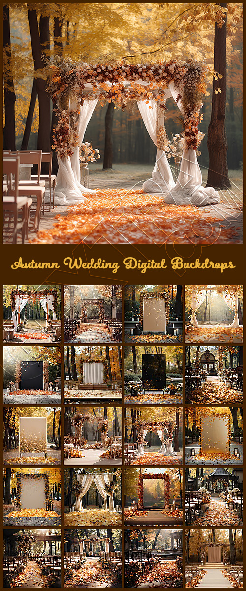 Autumn Wedding Digital Backdrops 20xJPG Autumn Wedding Digital Backdrops 20xJPG