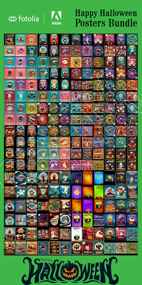 Happy Halloween 300+ Posters Bundle 327xEPS Happy Halloween 300+ Posters Bundle 327xEPS