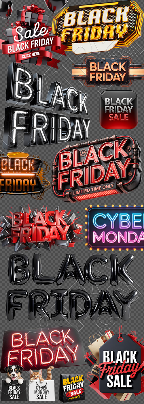 Black Friday Signboards & Elements 28xPNG Black Friday Signboards & Elements 28xPNG