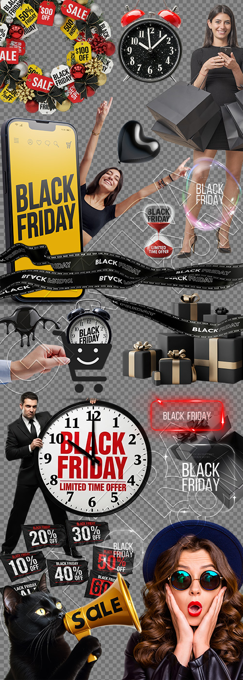 Black Friday Transparent Design Elements 28xPNG Black Friday Transparent Design Elements 28xPNG