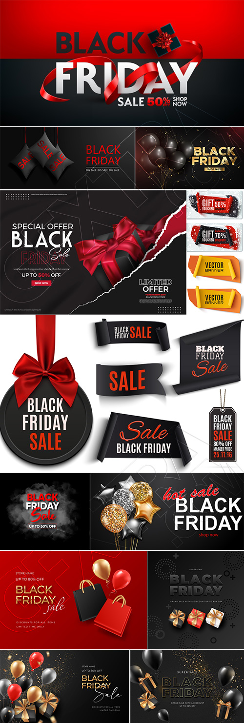 Black Friday Sale Premium Backgrounds & Labels 69xEPS Black Friday Sale Premium Backgrounds & Labels 69xEPS