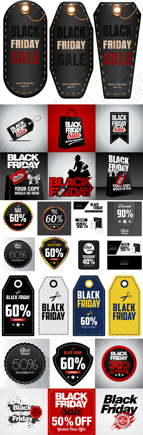 Black Friday Sale Discount Tags & Templates 71xEPS Black Friday Sale Discount Tags & Templates 71xEPS