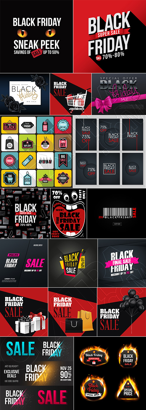 Black Friday Sale Design Elements Bundle 161xEPS Black Friday Sale Design Elements Bundle 161xEPS