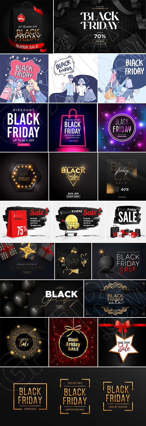 Black Friday Banners & Backgrounds Bundle 182xEPS Black Friday Banners & Backgrounds Bundle 182xEPS