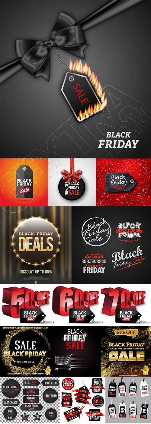 Black Friday Design Elements Bundle 163xEPS Black Friday Design Elements Bundle 163xEPS