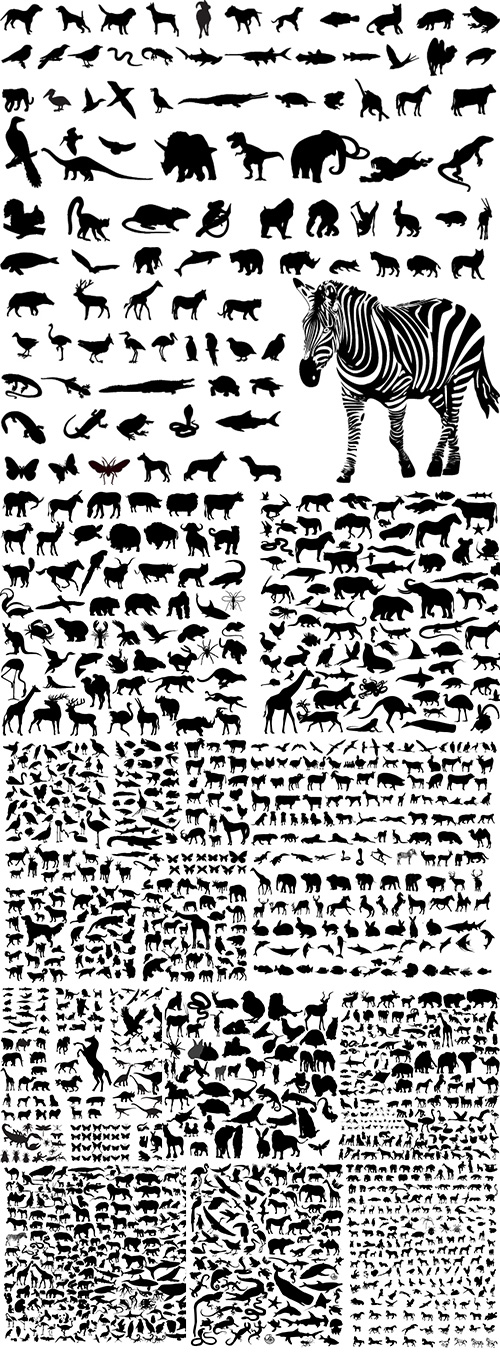 Animal Silhouettes 11xEPS Animal Silhouettes 11xEPS