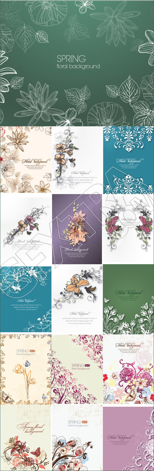 Floral Illustrations Set #2, 25xEPS Floral Illustrations Set #2, 25xEPS