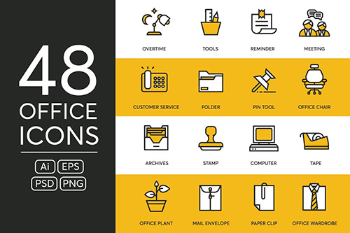 48 Office Icons EPS, PNG 1140905 48 Office Icons EPS, PNG 1140905