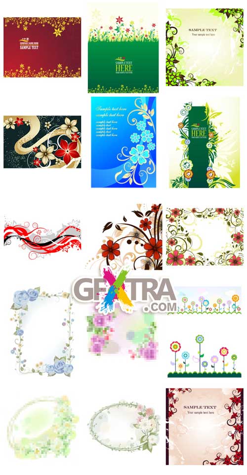 Floral Designs 3 - 62xEPS - Shutterstock