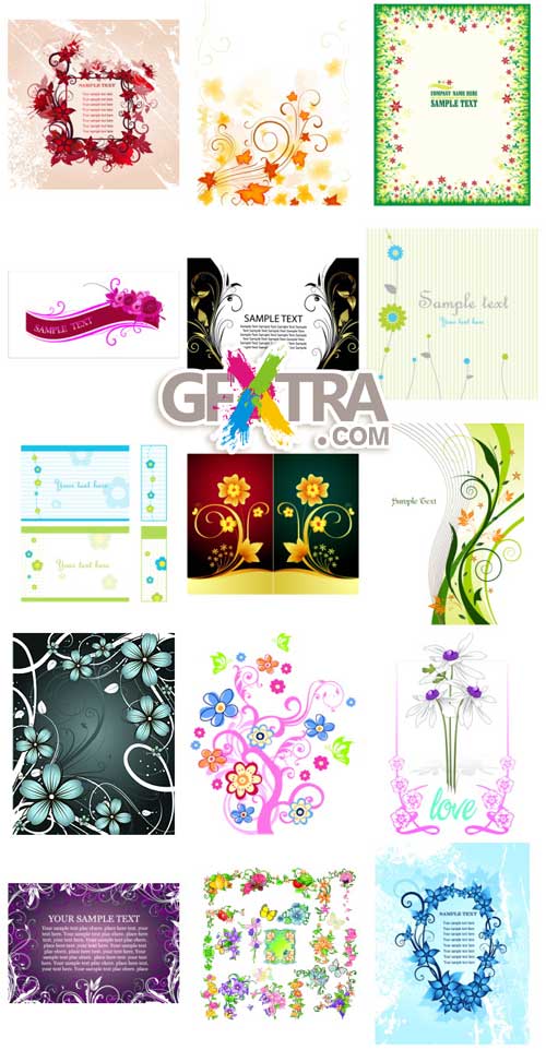 Floral Designs 3 - 62xEPS - Shutterstock