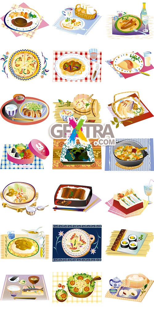 DAJ Illustration DA098 Food 100xEPS