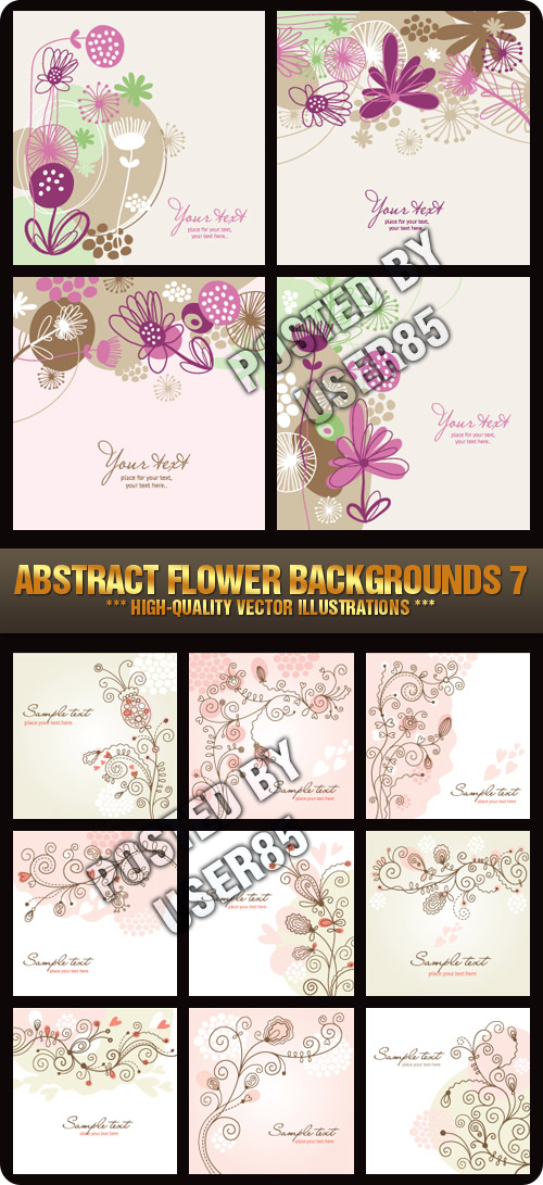 Stock Vector - Abstract Flower Backgrounds 7