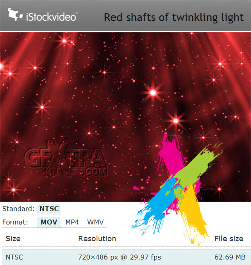 iStockVideo - Red Shafts of Twinkling Light HD720 *.mov