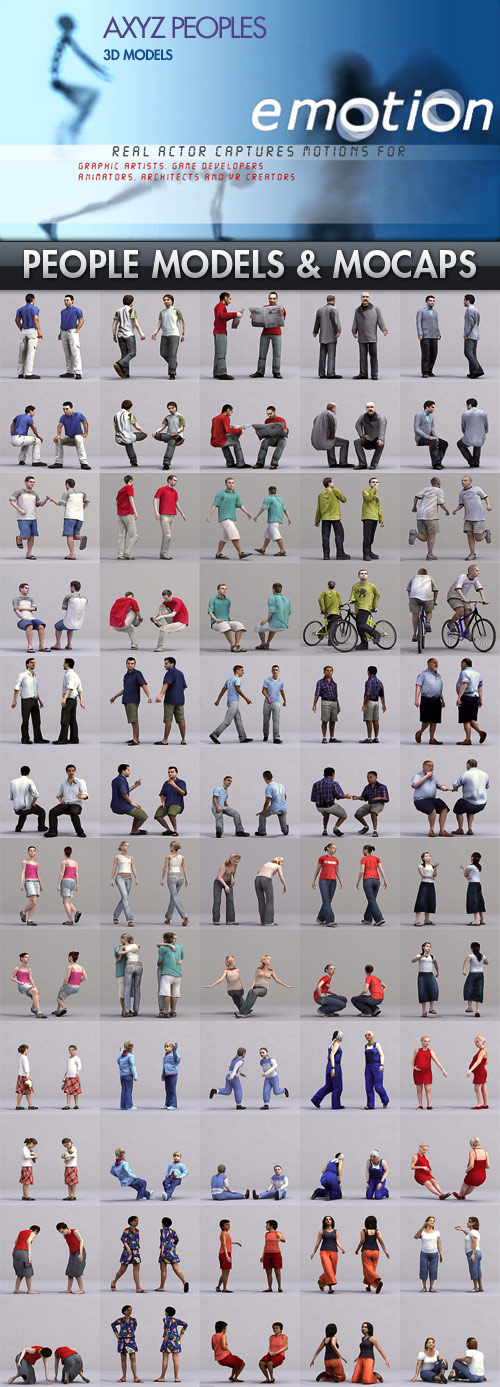 AXYZ People 3D Models & Motion Capture Data