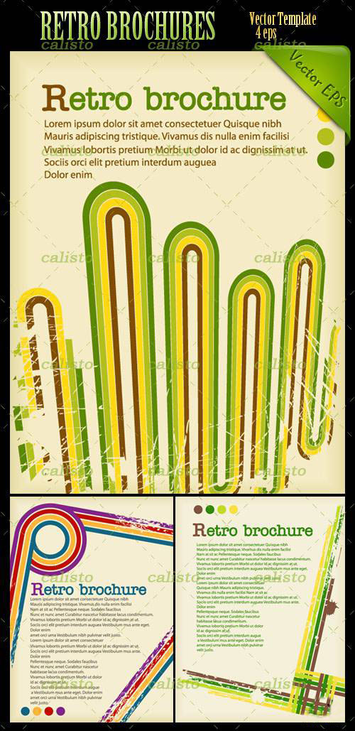 Retro Brochures Vector Pack