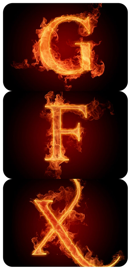 Stock Photo - Fiery letters