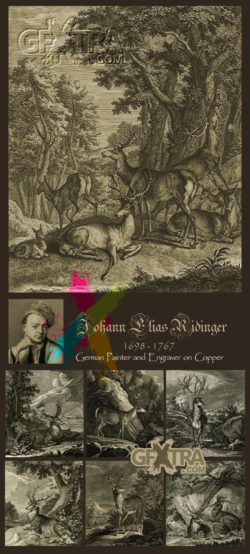 Johann Elias Ridinger [1698-1767], German Painter and Engraver on Copper