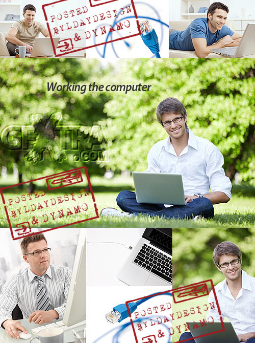 Stock Photo - Working free-lance the computer