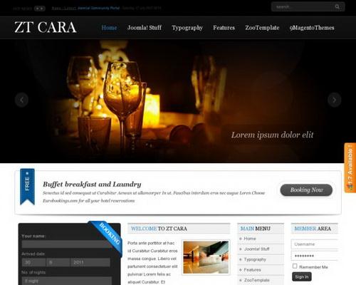 Hotel Template ZT Cara, Joomla v1.7 Retail - ZooTemplate