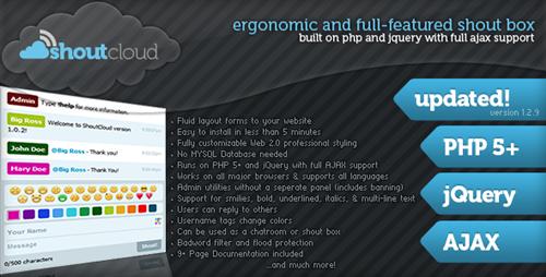 ShoutCloud, Flexible PHP/AJAX Shoutbox/Chat - CodeCanyon