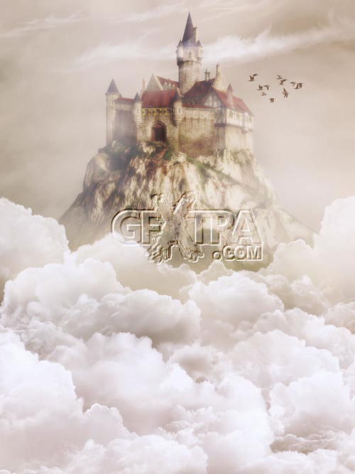 Fantasy World in Clouds Backgrounds 9xJPGs