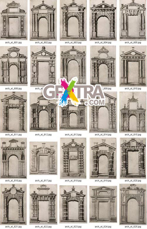 Architectural Elements - Selection of Old Engravings 648xJPGs