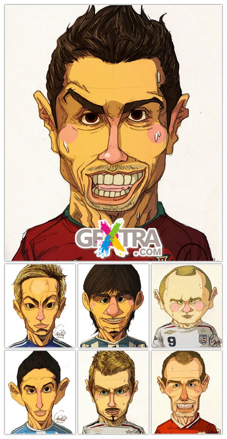 Art - Cartoons famous football players