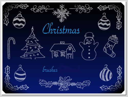 Christmas handmade brushes set for Photoshop