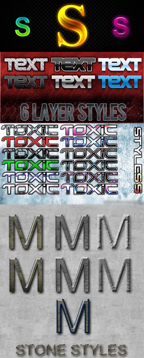 Text layer styles for Photoshop pack 10