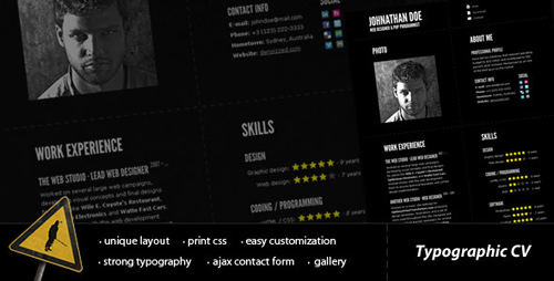 ThemeForest - Typographic CV -  Impressive Resume Template