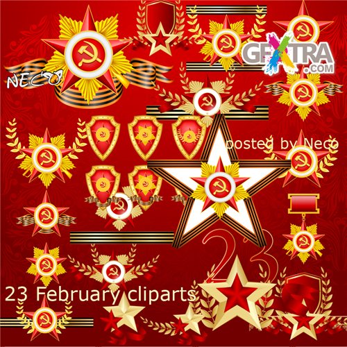 Clipart Stars on February 23 and May 9 PNG